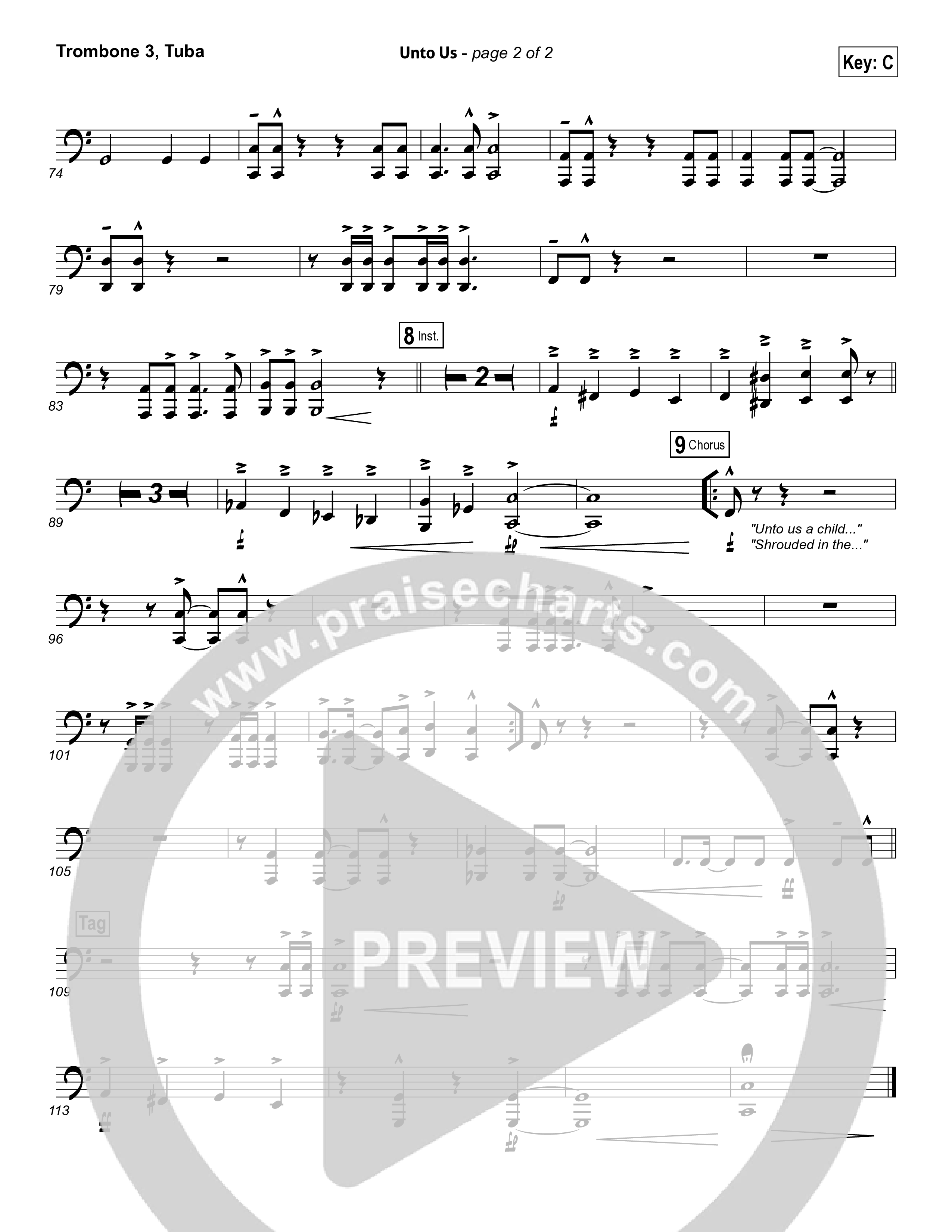 Unto Us Trombone 3/Tuba (Aaron Shust)