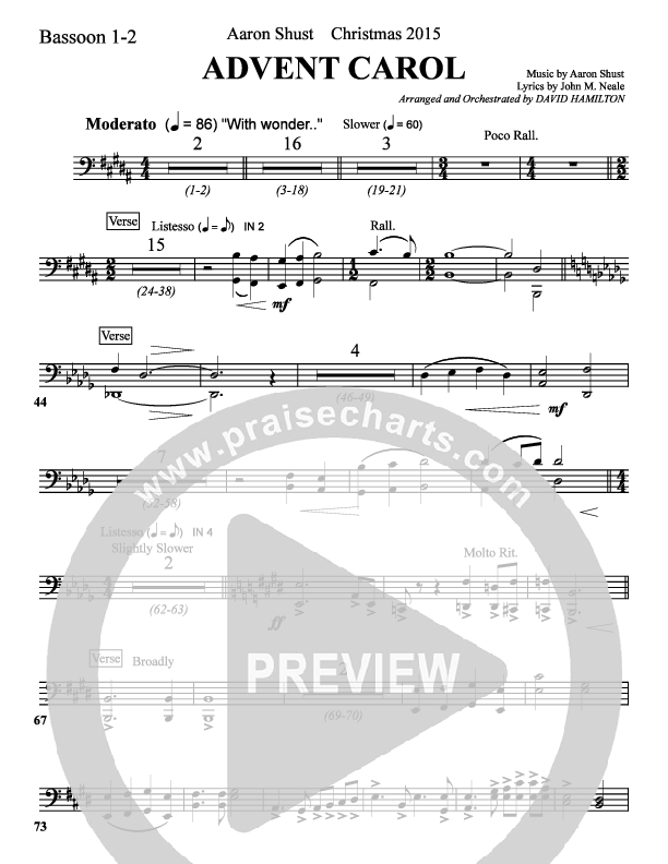 Advent Carol Bassoon (Aaron Shust)