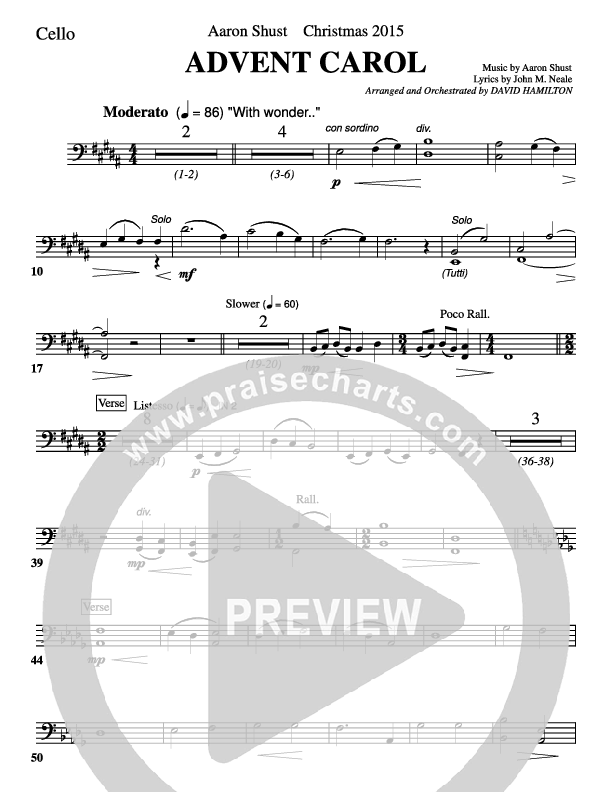 Advent Carol Cello (Aaron Shust)