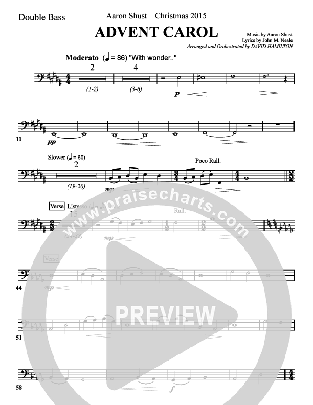 Advent Carol Double Bass (Aaron Shust)