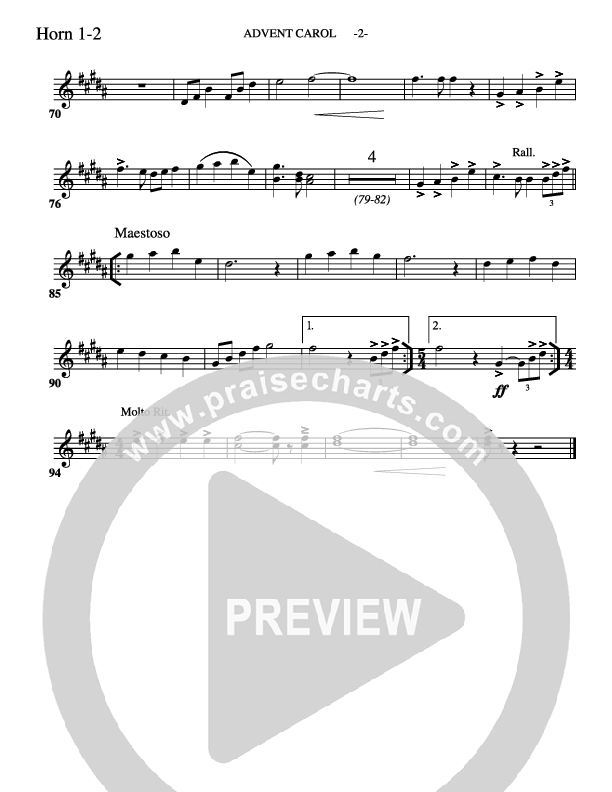 Advent Carol French Horn 1/2 (Aaron Shust)