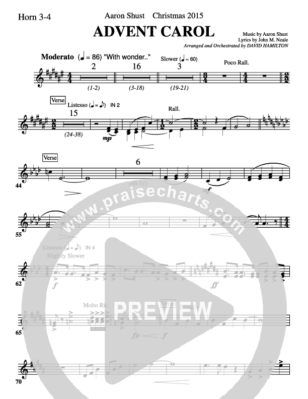 Advent Carol French Horn 3 (Aaron Shust)