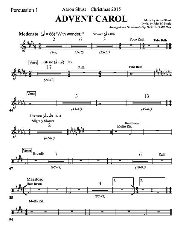 Advent Carol Percussion (Aaron Shust)