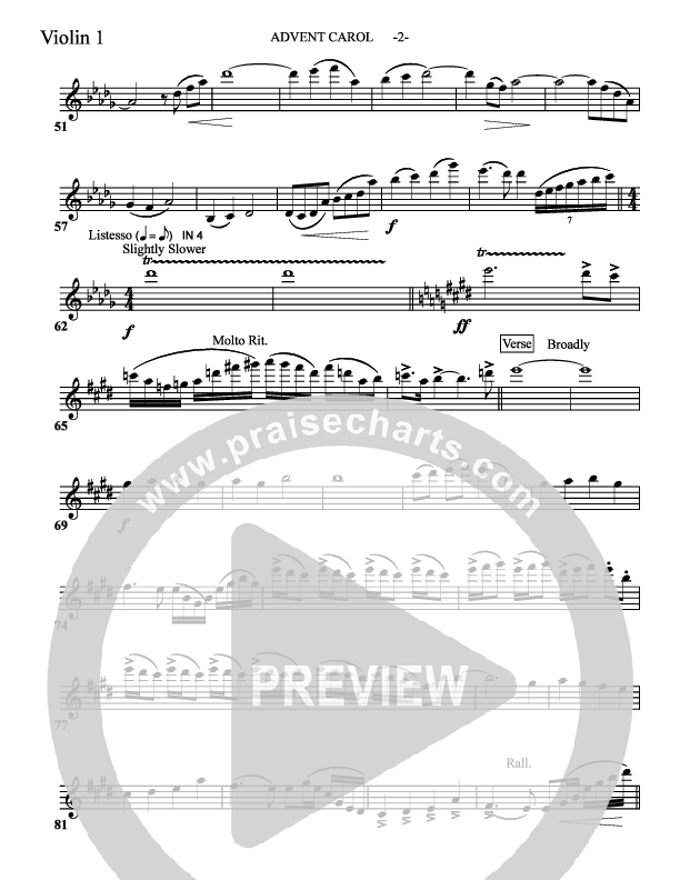 Advent Carol Violin 1 (Aaron Shust)