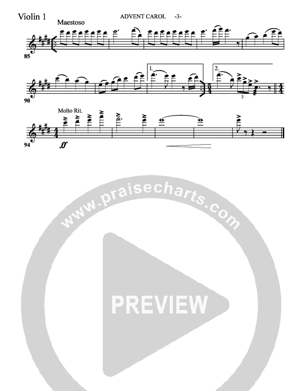 Advent Carol Violin 1 (Aaron Shust)