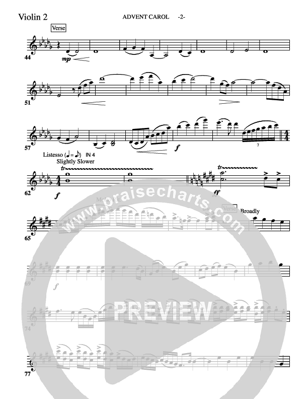 Advent Carol Violin 2 (Aaron Shust)