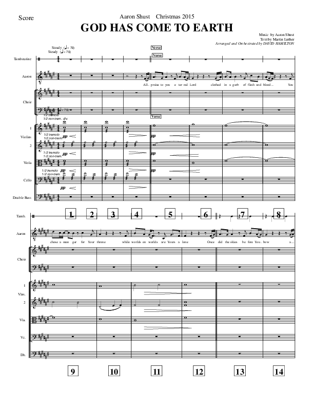 God Has Come To Earth Conductor's Score (Aaron Shust)