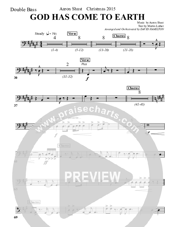 God Has Come To Earth Double Bass (Aaron Shust)