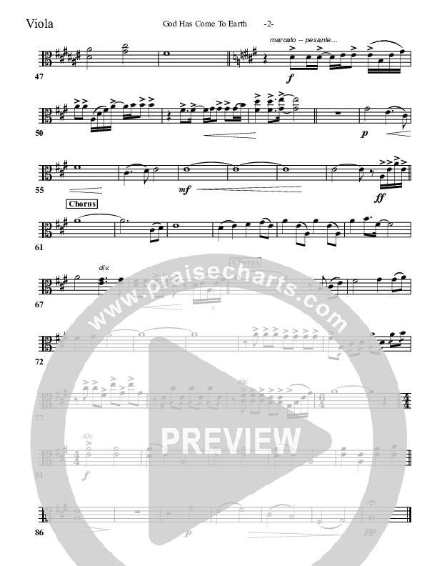 God Has Come To Earth Viola (Aaron Shust)