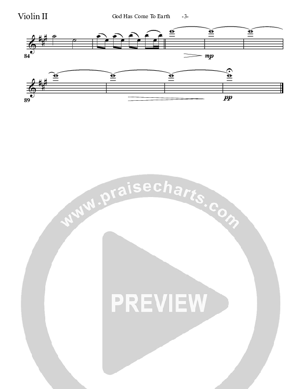 God Has Come To Earth Violin 2 (Aaron Shust)