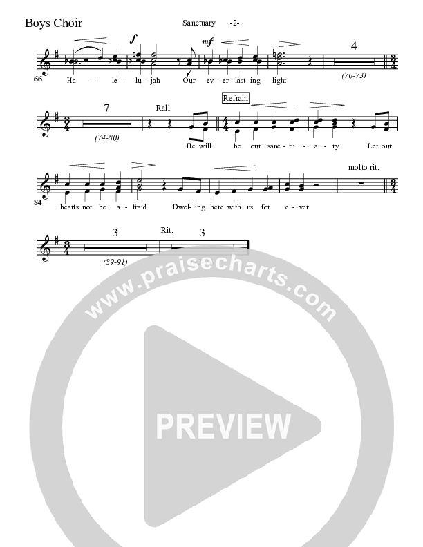 Sanctuary Choir Sheet (Aaron Shust)