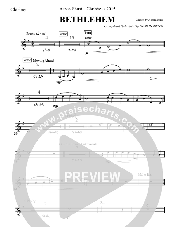 Bethlehem Clarinet (Aaron Shust)