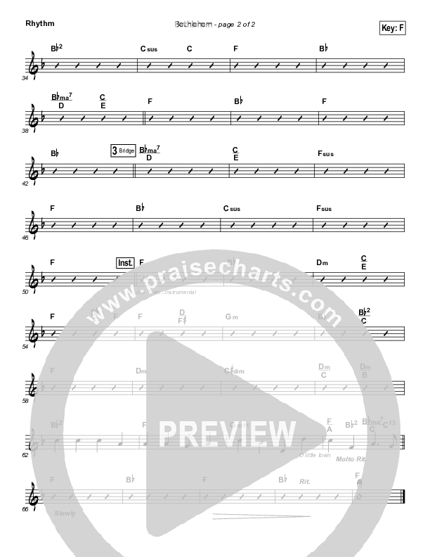 Bethlehem Rhythm Chart (Aaron Shust)