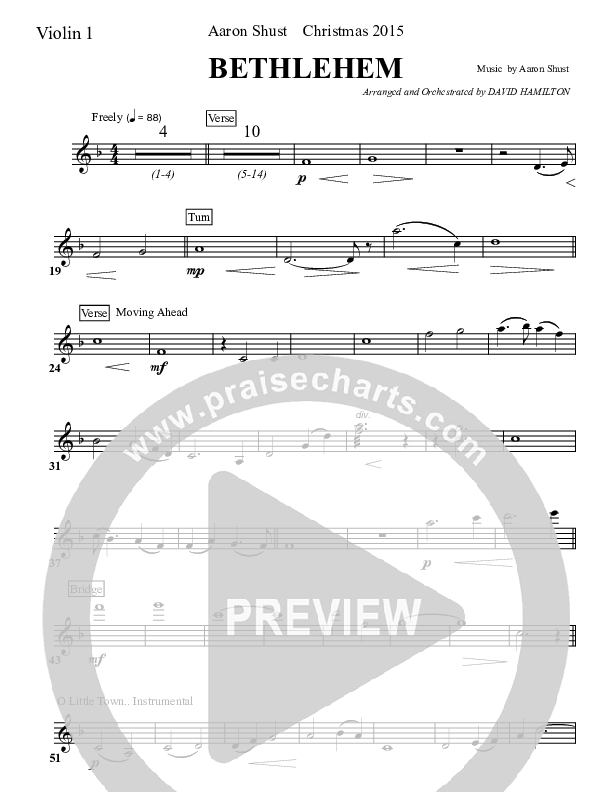 Bethlehem Violin 1 (Aaron Shust)