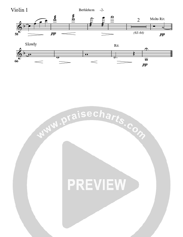 Bethlehem Violin 1 (Aaron Shust)