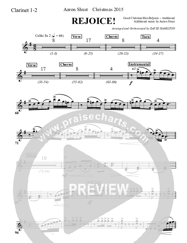 Rejoice Clarinet 1/2 (Aaron Shust)