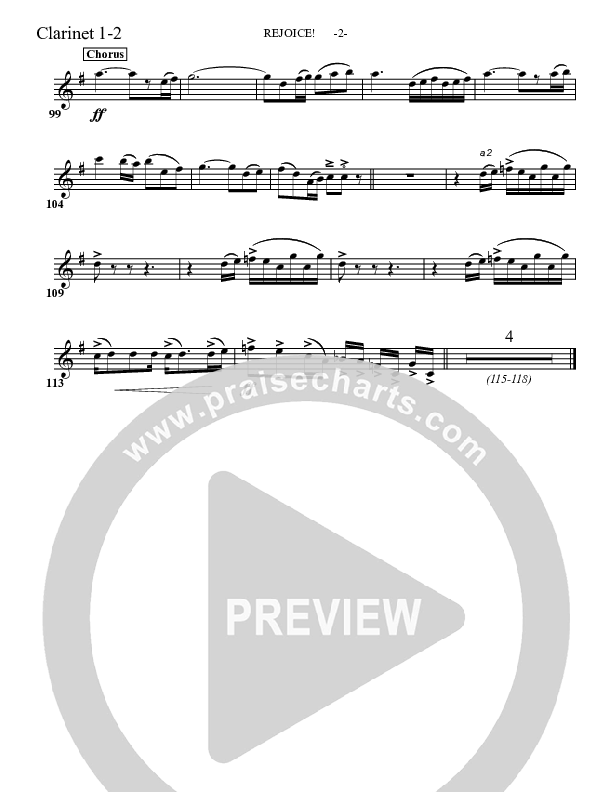 Rejoice Clarinet 1/2 (Aaron Shust)