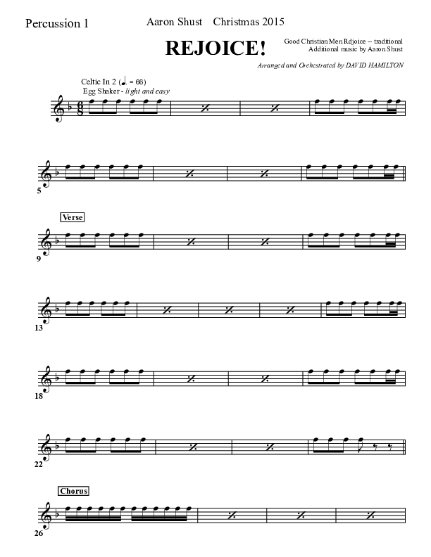Rejoice Percussion 1/2 (Aaron Shust)