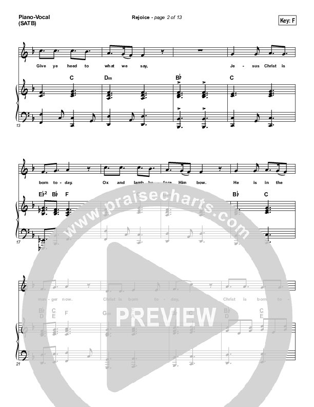 Rejoice Piano/Vocal (SATB) (Aaron Shust)