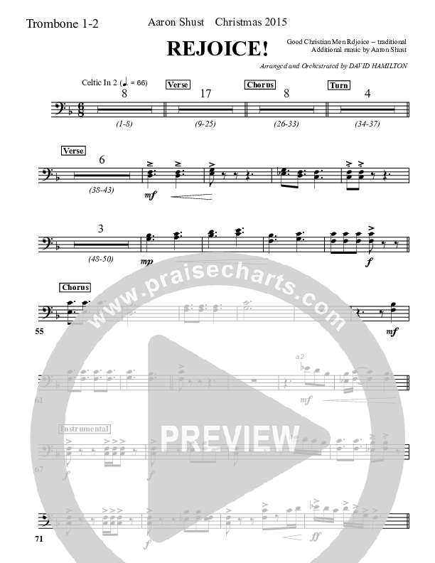 Rejoice Trombone 1/2 (Aaron Shust)