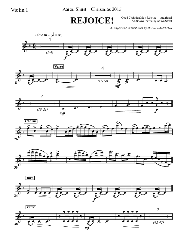 Rejoice Violin 1 (Aaron Shust)