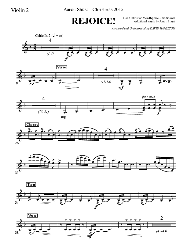 Rejoice Violin 2 (Aaron Shust)