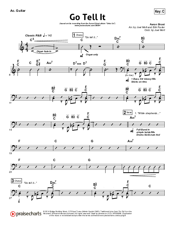 Go Tell It Acoustic Guitar (Aaron Shust)