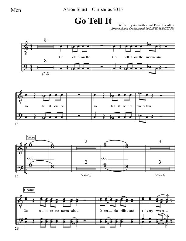 Go Tell It Choir Sheet (SATB) (Aaron Shust)