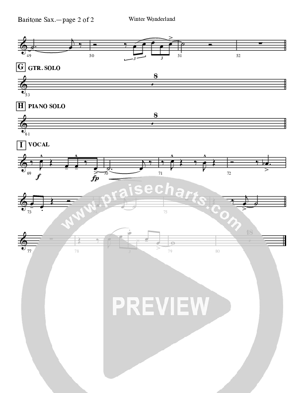 Winter Wonderland  Bari Sax (Ray Charles)