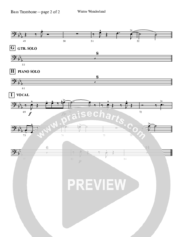 Winter Wonderland Bass Trombone (Ray Charles)