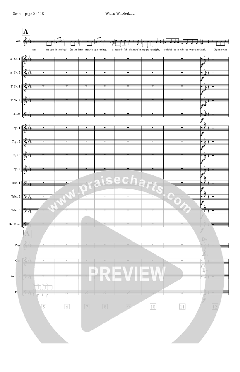 Winter Wonderland  Conductor's Score (Ray Charles)