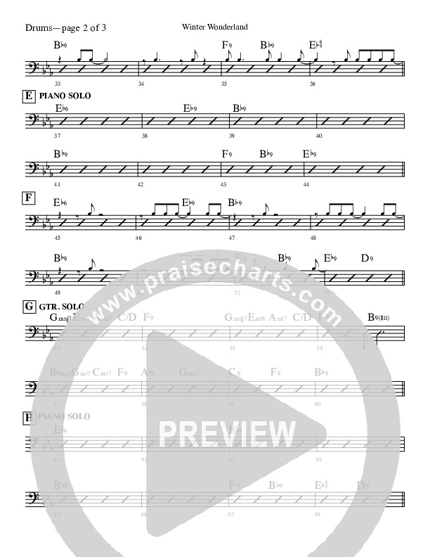 Winter Wonderland  Drum Set (Ray Charles)