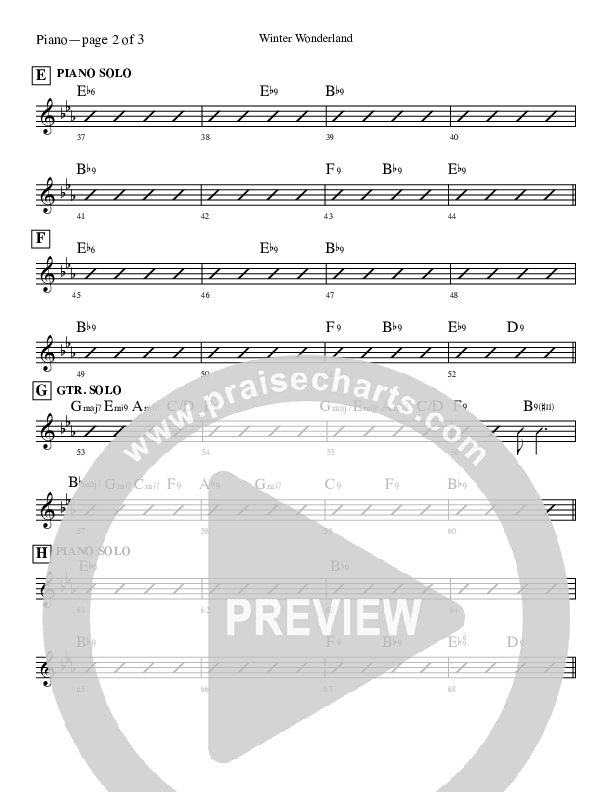 Winter Wonderland  Piano Sheet (Ray Charles)