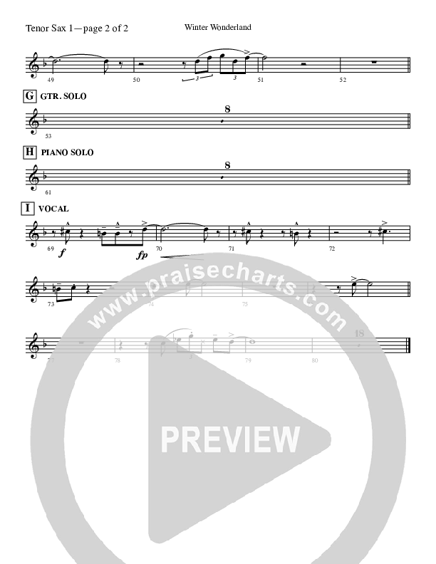 Winter Wonderland Tenor Sax 1 (Ray Charles)