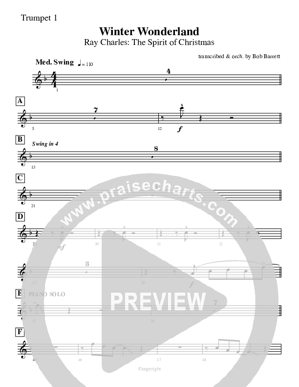 Winter Wonderland  Trumpet 1 (Ray Charles)