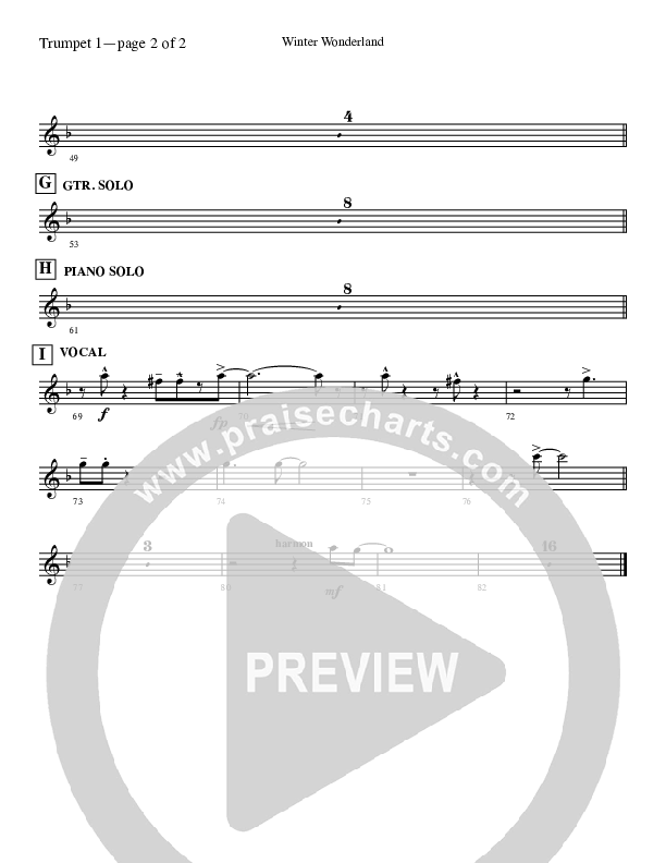 Winter Wonderland  Trumpet 1 (Ray Charles)