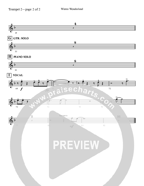 Winter Wonderland  Trumpet 2 (Ray Charles)