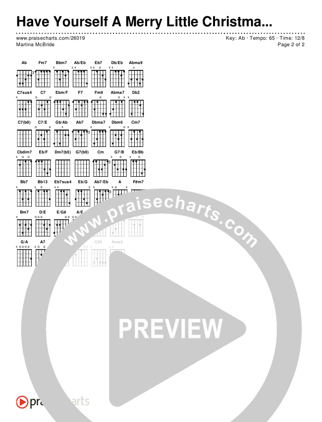 Have Yourself A Merry Little Christmas Chords & Lyrics (Martina McBride)