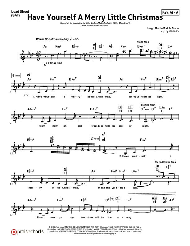Have Yourself A Merry Little Christmas Sheet Music PDF (Martina McBride