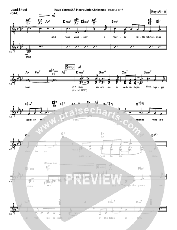 Have Yourself A Merry Little Christmas Lead Sheet (SAT) (Martina McBride)
