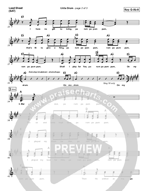 Little Drummer Boy Lead Sheet (TobyMac)