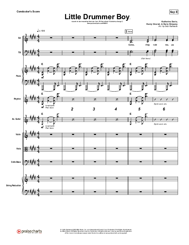 Little Drummer Boy Praise Band (Jars Of Clay)