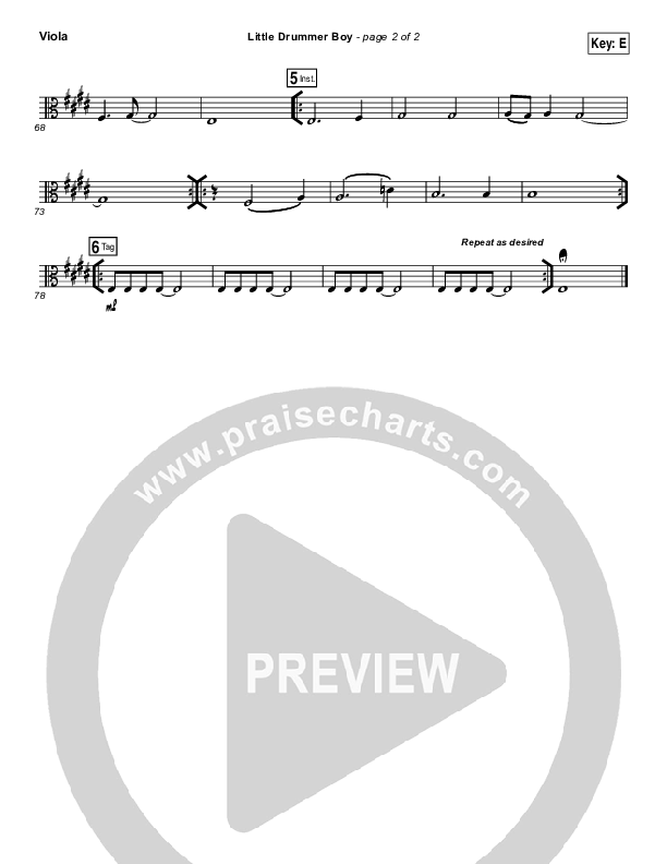 Little Drummer Boy Viola (Jars Of Clay)