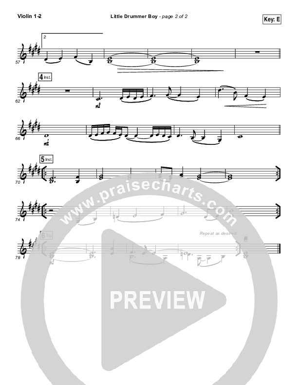 Little Drummer Boy Violin 1/2 (Jars Of Clay)