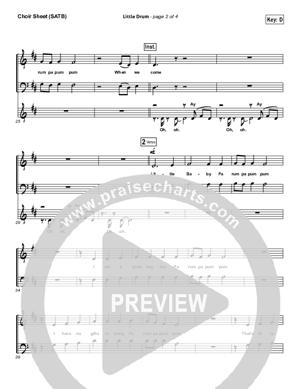 Little Drummer Boy Choir Vocals (SATB) (for KING & COUNTRY)