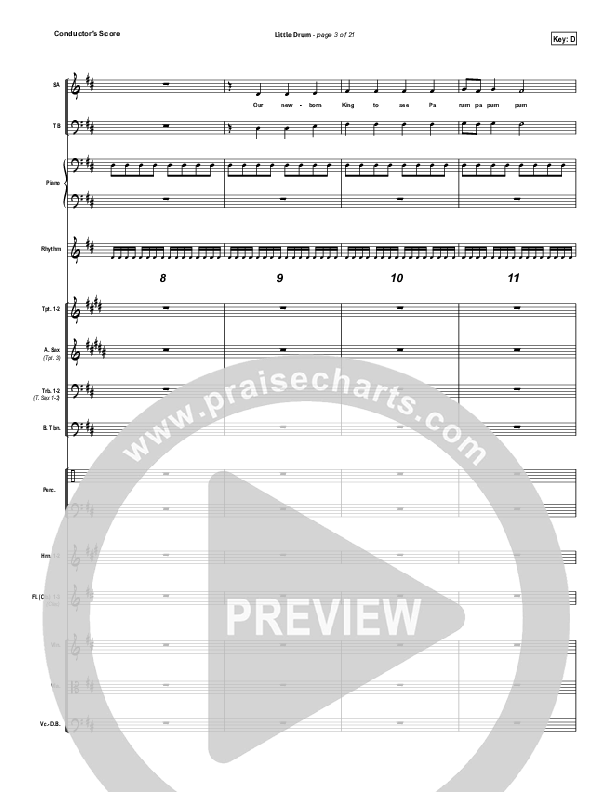 Little Drummer Boy Conductor's Score (for KING & COUNTRY)