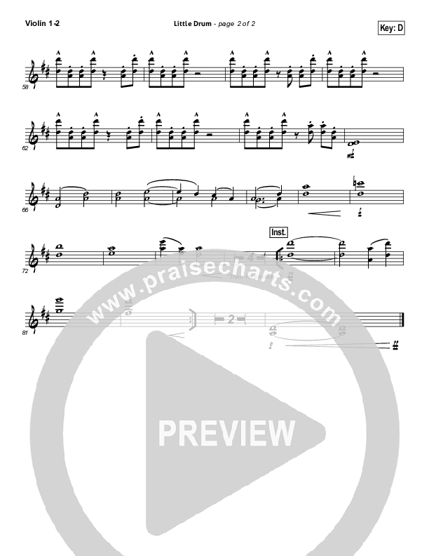 Little Drummer Boy Violin 1/2 (for KING & COUNTRY)