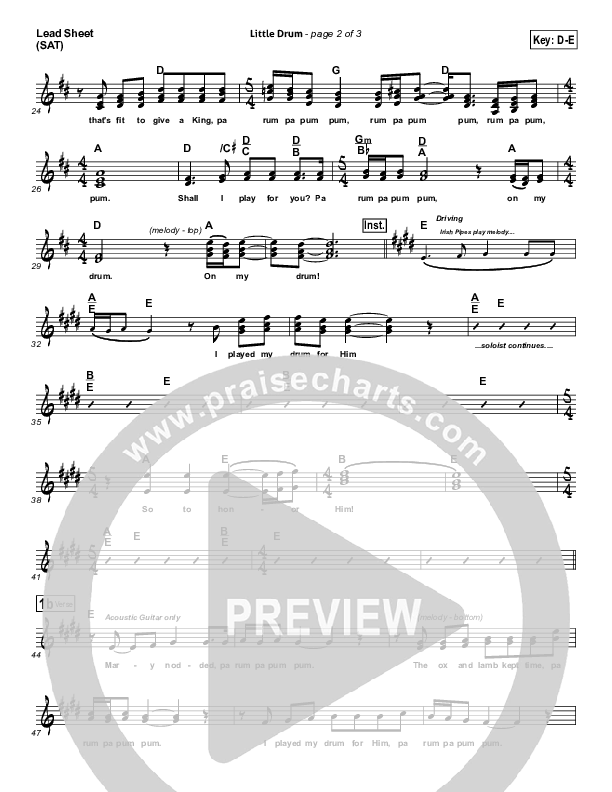 Little Drummer Boy Lead (SAT) (Josh Groban)