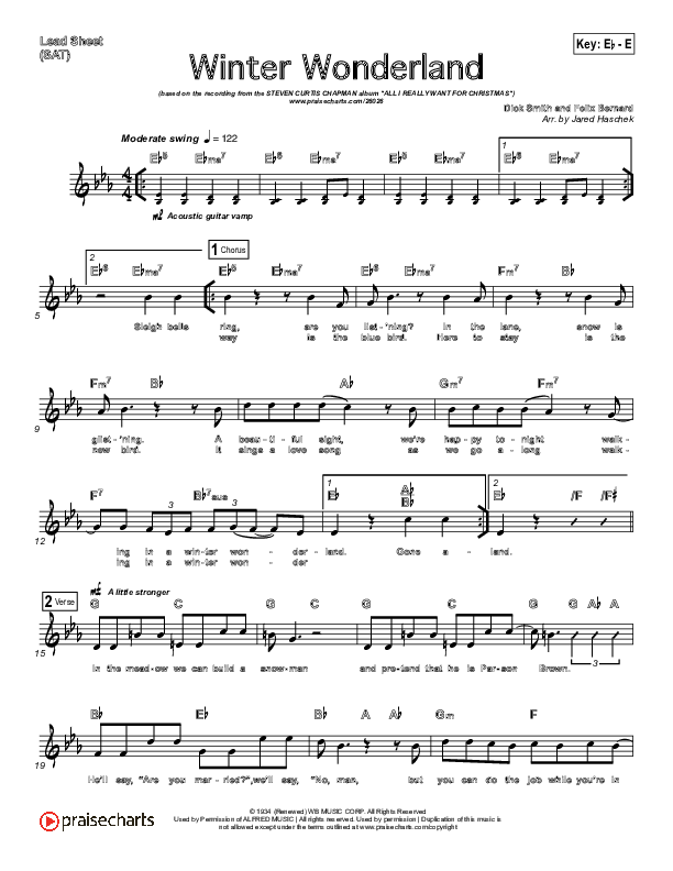 Winter Wonderland  Lead Sheet (SAT) (Steven Curtis Chapman)