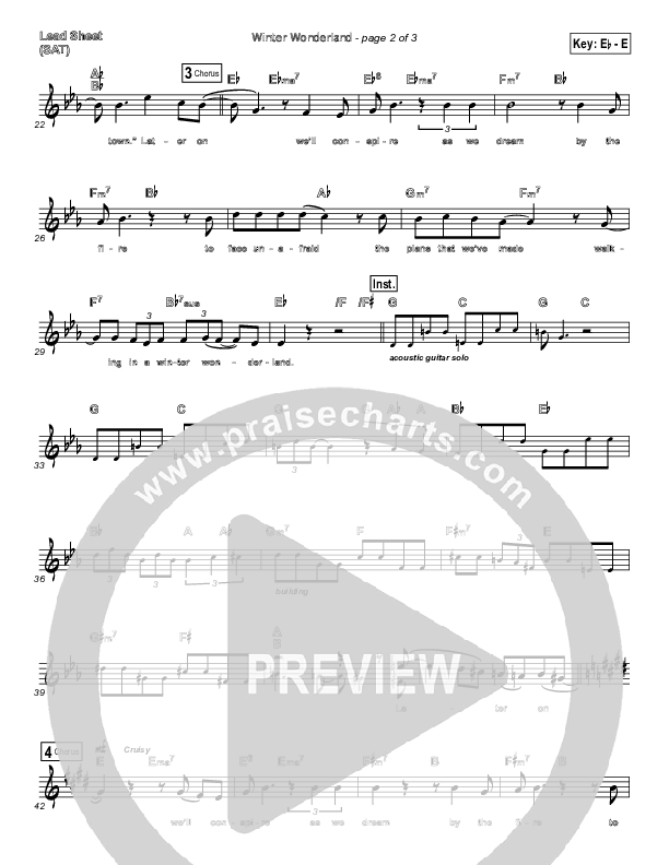 Winter Wonderland  Lead Sheet (Steven Curtis Chapman)